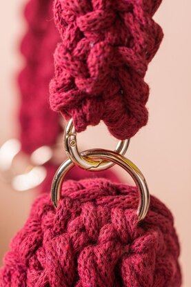 Cotton crochet shoulder bag "Glass of wine"