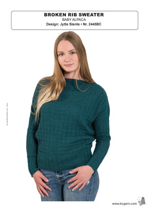 Broken Rib Sweater in BC Garn Baby Alpaca - 2445BC - Downloadable PDF