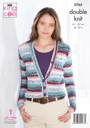 King Cole Ladies Cardigan & Sweater Knitting Pattern 5765 - Double Knit King Cole Ladies Cardigan & Sweater Knitting Pattern 5765 - Double Knit