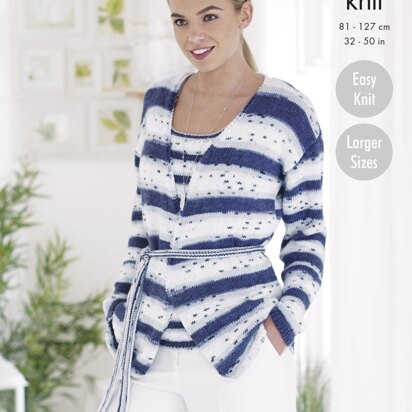 Ladies' Cardigan & Top in King Cole Cottonsoft Crush DK - 4769 - Downloadable PDF