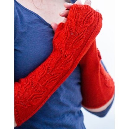 715 Olivenhain Fingerless Mitts - Knitting Pattern for Women in Valley Yarns Huntington