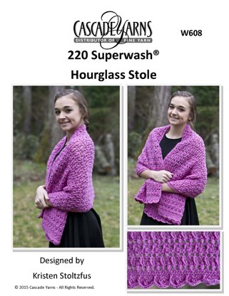 Cascade Yarns W608 Hourglass Stole (Free)