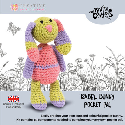 Creative World of Crafts Knitty Critter Pocket Pal - Isabel der Hase  Amigurumi Häkelset