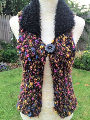 One Button Waistcoat with Fur Effect Collar