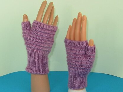 Simple Stripey Fingerless Gloves