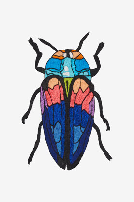Tricoloured Jewel Beetle in DMC - PAT0480 - Downloadable PDF