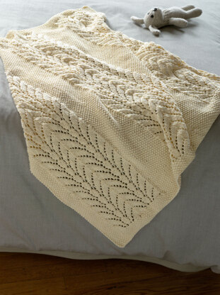 Classic Lace Baby Throw in Lion Brand Cotton-Ease - 90340AD