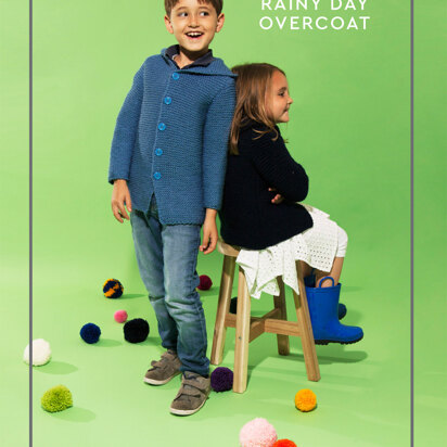 "Rainy Day Overcoat" - Coat Knitting Pattern in Paintbox Yarns Simply Chunky - Chunky-Kid-001 - knitting pattern