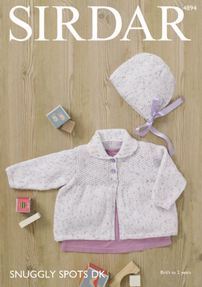 Baby Girl's Jacket & Bonnet in Sirdar Snuggly Spots DK - 4894 - Downloadable PDF