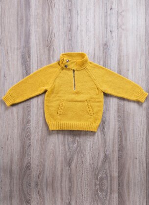 Boys Zipped Neck Sweater in Bergere de France Calinou - 60387-07 - Downloadable PDF