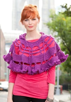 Petticoat Poncho in Red Heart Super Tweed - LW2851