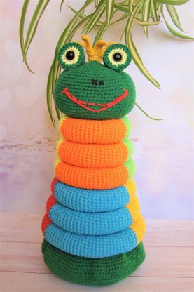 Stacking rings multi-color frog