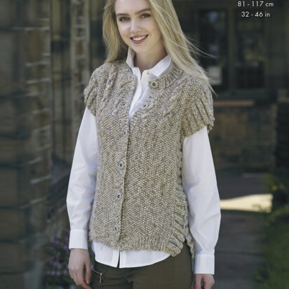 Sweater & Gilet in King Cole Aran - 4964 - Downloadable PDF