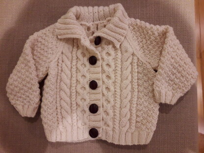 Cable toddler jacket in Sirdar Snuggly