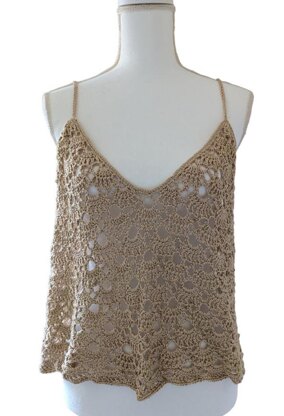 Irish Cream Crochet Lace Cami