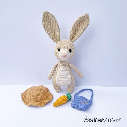 Hazel the Bunny Amigurumi Crochet Pattern by erinmaycrochet