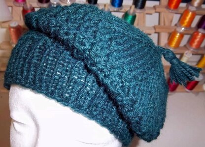 Purl Twist Knot Slouchy Hat