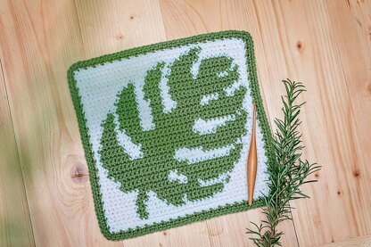 Monstera Crochet Square