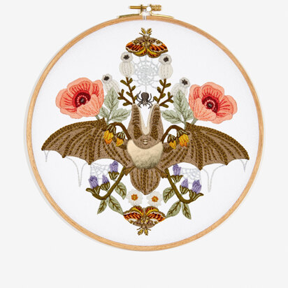 DMC Floral Bat Embroidery Pattern - PAT1765 - Downloadable PDF