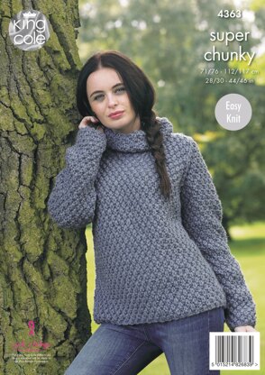 Jacket and Sweater in King Cole Big Value Super Chunky - 4363 - Downloadable PDF