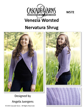Nervatura Shrug in Cascade Yarns Venezia Worsted - W572 - Downloadable PDF