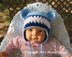 Crochet Hat with Bear Ears/blue