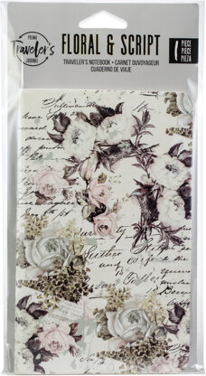 Prima Marketing Traveler's Journal Personal Refill Notebook - Floral & Script