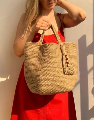 Crochet Jute Tote Bag Pattern: Eco-Friendly Beach Bag