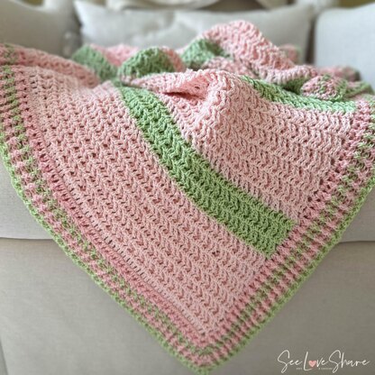 Watermelon Waffle Stitch Baby Blanket