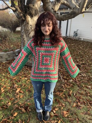 Rose Garden Granny Square Sweater