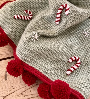 Candy Cane Christmas blanket and matching cushion