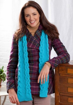 Cable-Edge Scarf in Red Heart Soft Solids - LW3004