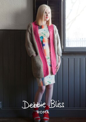 "Selene Jacket" - Jacket Knitting Pattern For Women in Debbie Bliss Roma - DBS027