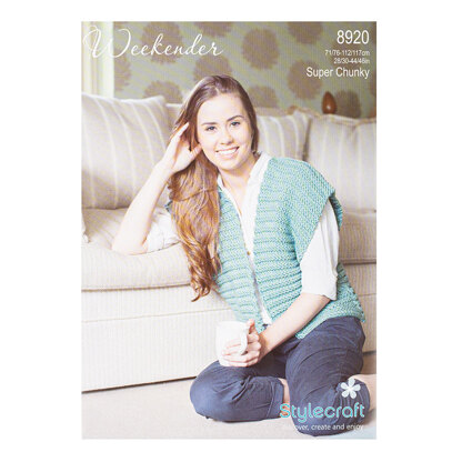 Ladies Waistcoat in Stylecraft Weekender Super Chunky - 8920 - Leaflet.