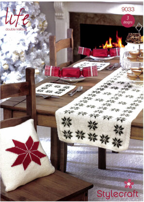Christmas Table Decoration Set and Cushions in Stylecraft Life DK 