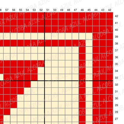 Initial Name Letter Z Pillow Mini C2C Crochet Pattern Red Cream Bordered Cushion