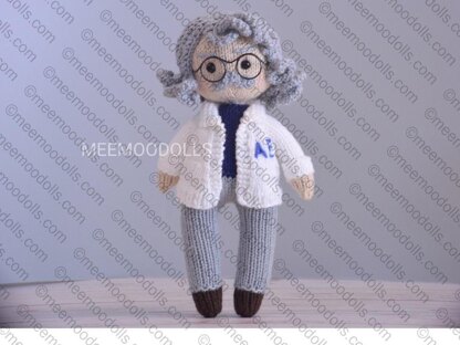 Knit Albert Einstein Doll