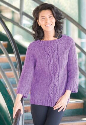 Cascade Yarns W761 Oversized Cabled Raglan (Free)