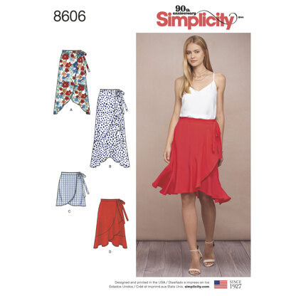 Simplicity 8606 Women's Wrap Skirt in Four Lengths - Sewing Pattern