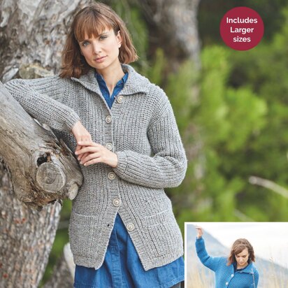 Cardigans in Hayfield Bonus Aran Tweed with Wool - 8229 - Downloadable PDF