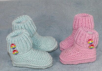 Baby Simple 2 Button Circular Booties