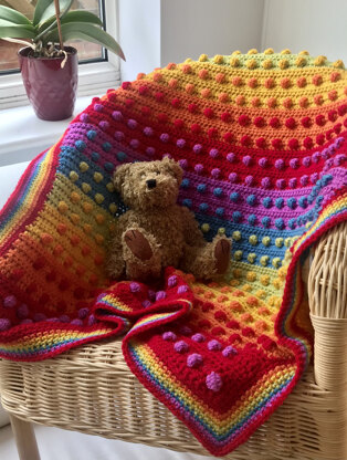 Modern Bobble Rainbow Blanket