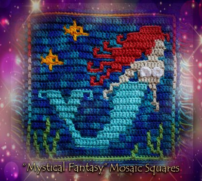 Mystical Fantasy Mosaic Crochet Square - Mermaid