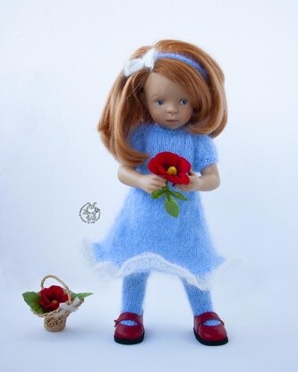 Outfit Red and blue for 13" dolls