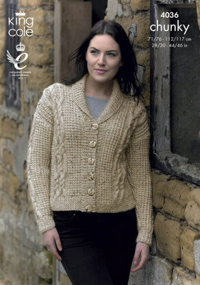 Jacket and Waistcoat in King Cole Chunky Tweed - 4036