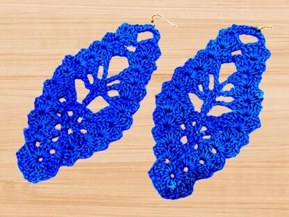 A crochet blue earrings