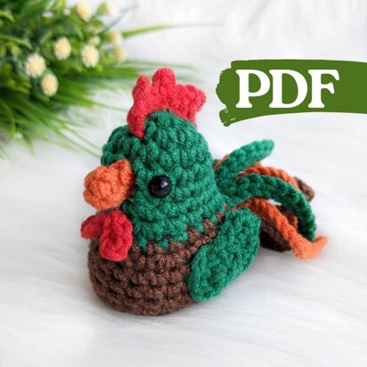 Rooster amigurumi pattern, crochet chicken, bird crochet pattern