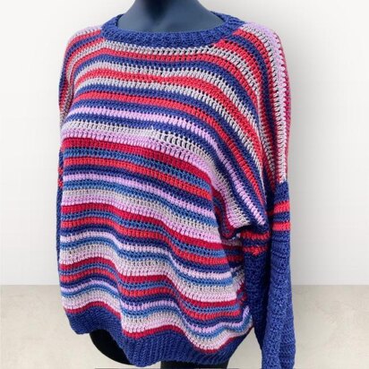 Stripy crochet jumper