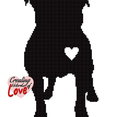 Pit bull Dog Silhouette Stitch Graphgan