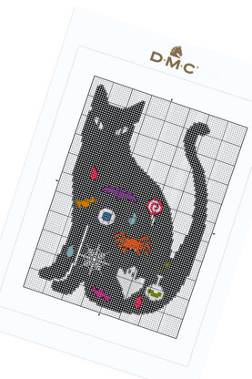 Black Cat in DMC - PAT0795 -  Downloadable PDF
